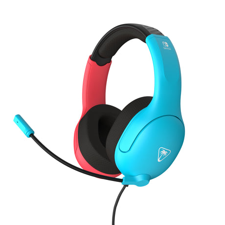 Turtle beach airlite fit gamingheadset met microfoon over-ear gaming headset (neonblauw neonrood, nintendo switch, nintendo switch lite, nintendo switch - oled-model)