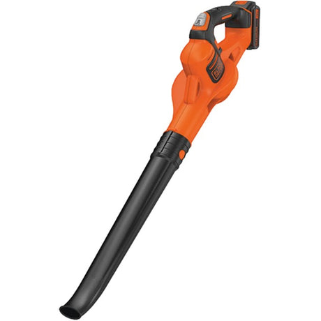 Black+Decker 18-V-Laubbläser-Akku PowerCommand 2,0 Ah mit Akku und Ladegerät Power Boost, 209 km/h – GWC1820PC-QW