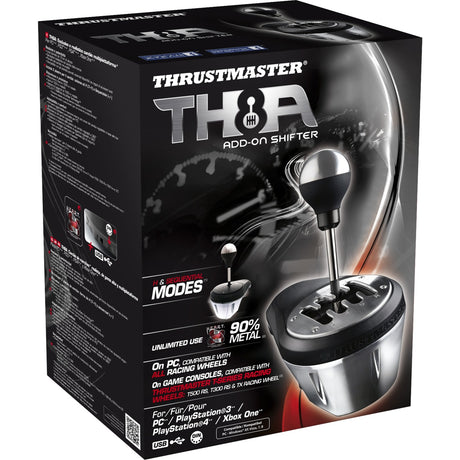 Thrustmaster TH8A Add-On Gaming Shifter (Schwarz Silber, PC, PS5, PS4, Xbox Series X|S, Xbox One)