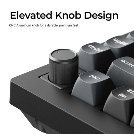 Keychron v1 Ultra 8K kabellose, benutzerdefinierte mechanische Tastatur (schwarz, US-Layout (QWERTZ), Seidenpom-Banane, 75 %, RGB, Hot-Swap, 2,4 GHz | Bluetooth 5.3 | USB-C)