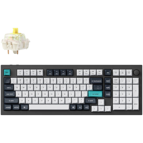 Keychron Q5 Max-M4 RGB mechanische Tastatur (schwarz, US-Layout (QWERTY), Gateron Jupiter Banana, 96 %, RGB-LEDs, KSA Double-Shot PBT, Hot-Swap, Knopf, 2,4 GHz | Bluetooth 5.1 | USB-C)