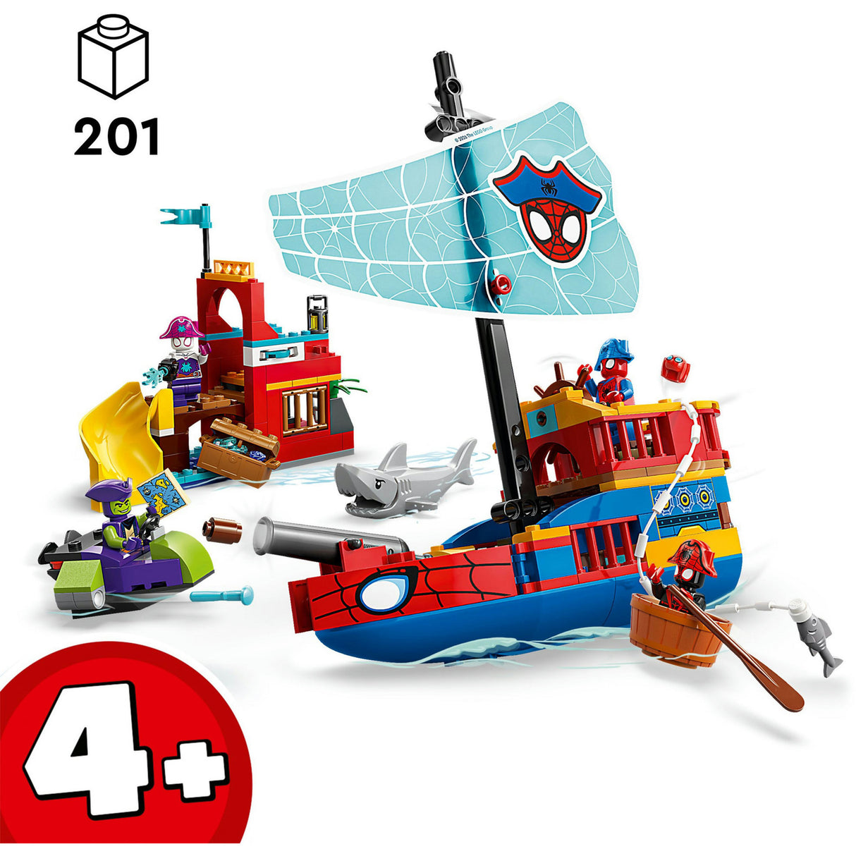 Lego Marvel – Team Spidey Piratenschiff, Konstruktionsspielzeug (11208)