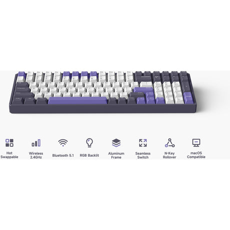 Iqunix F97 Lavandin Wireless mechanischer Tastatur