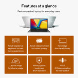 Asus vivobook go 15 e1504fa-bq5403w 15,6 Laptop (schwarz | Ryzen 5 40 | Radeon 610m | 8 GB | 512 GB SSD)