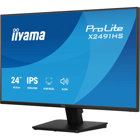 Iiyama prolite x2491hs-b1 23.8 monitor (zwart, 120 hz, hdmi, displayport, audio)