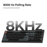 Keychron v6 ultra 8k wireless custom mechanical keyboard (zwart, us lay-out (qwerty), silk pom red, 100%, rgb, hot swap, 2.4 ghz | bluetooth 5.3 | usb-c)
