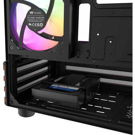 Thermaltake View 170 WS ArGB Mini-Tower-Gehäuse (schwarze Holzfarbe | 2x USB-A | RGB | Fenster)