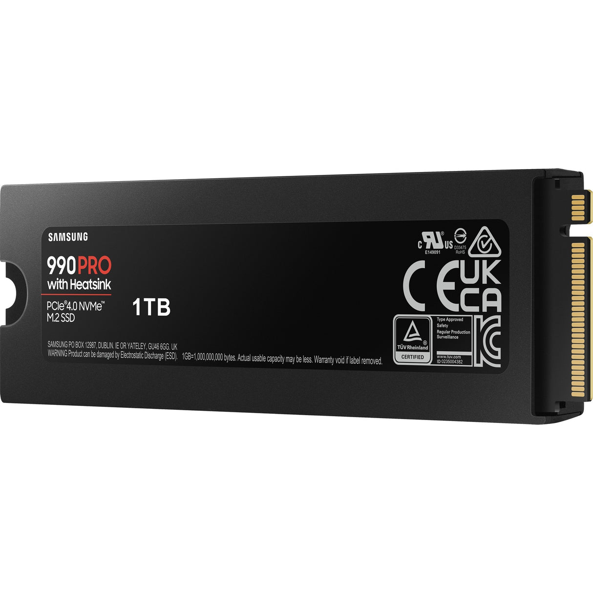 Samsung 990 pro Kühlkörper 1 TB SSD (PCIe 4.0 x4, NVMe 2, M.2 2280, RGB-LEDs)