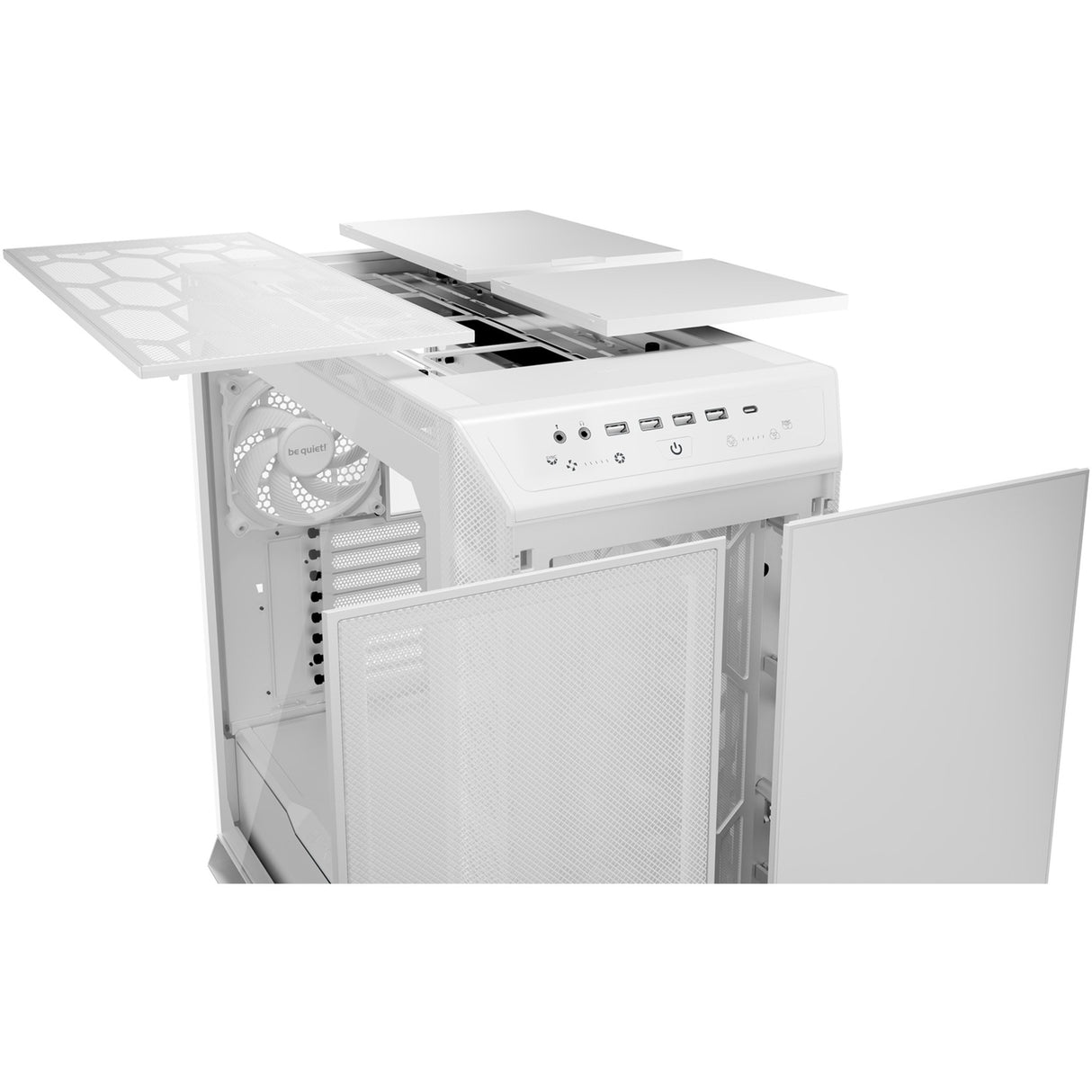 Ruhig sein! Dark Base Pro 901 Big-Tower-Gehäuse (weiß | 4x USB-A | 1x USB-C | RGB | gehärtetes Glas)