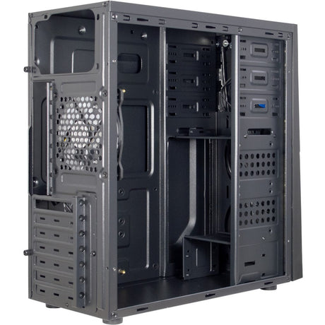 Inter-Tech B-02 RGB-Midi-Tower-Gehäuse (schwarz | 3x USB-A | RGB | Fenster)