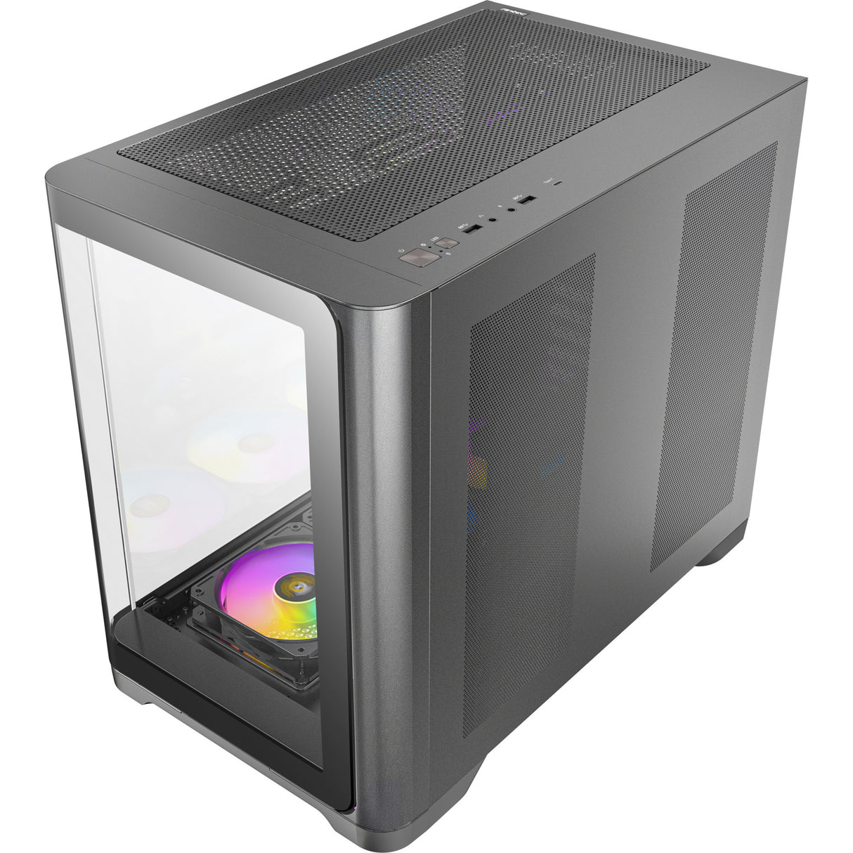 Antec C5 Curve Argb Midi-Tower-Gehäuse (schwarz | 2x USB-A | 1x USB-C | gehärtetes Glas)