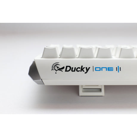 Ducky One 3 klassische reinweiße TKL-RGB-mechanische Tastatur (weiß, US-Layout (QWERTZ), Cherry-MX-Rot, 80 % (TKL), RGB-LEDs, Double-Shot-PBT, Hot-Swap-fähig, Quack-Mechanik)