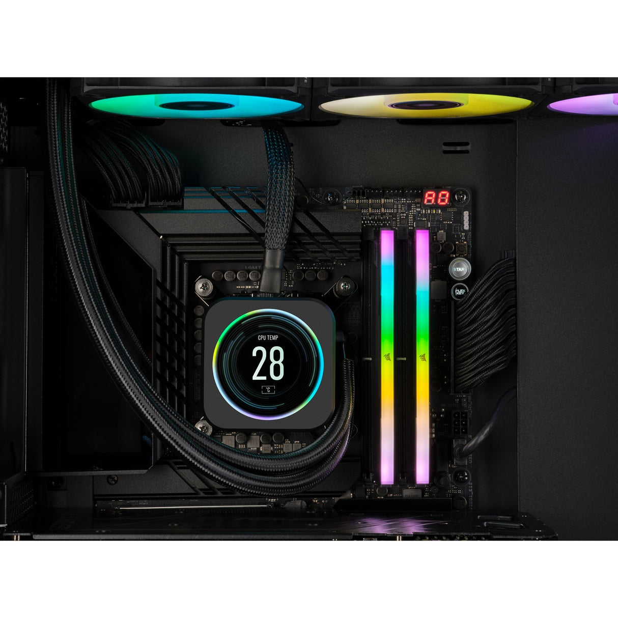 Corsair Vengeance RGB 32 GB DDR5-5200 (2x 16 GB) RAM (schwarz, cmh32gx5m2b5200c40, xmp 3.0)
