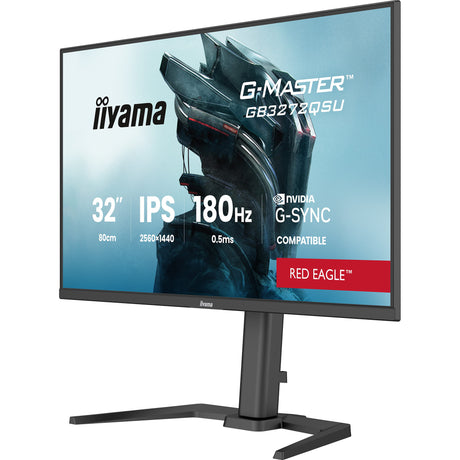 Iiyama G-Master Red Eagle GB3272QSU-B1 31,5 Gaming-Monitor (Schwarz (matt), 180 Hz, HDMI, DisplayPort, USB, Audio)