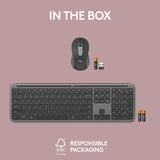 Logitech MK950 Signature Slim Wireless-Desktop-Set (Graphit, US-internationales Layout (QWERTY), 400–4000 dpi)