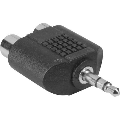 Goobay Adapter 3,5mm Klinke > 2x Tulip (schwarz, Stereo)