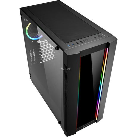 Sharkoon Elite Shark ca200g Big-Tower-Gehäuse (schwarz | 4x USB-A | RGB | gehärtetes Glas)