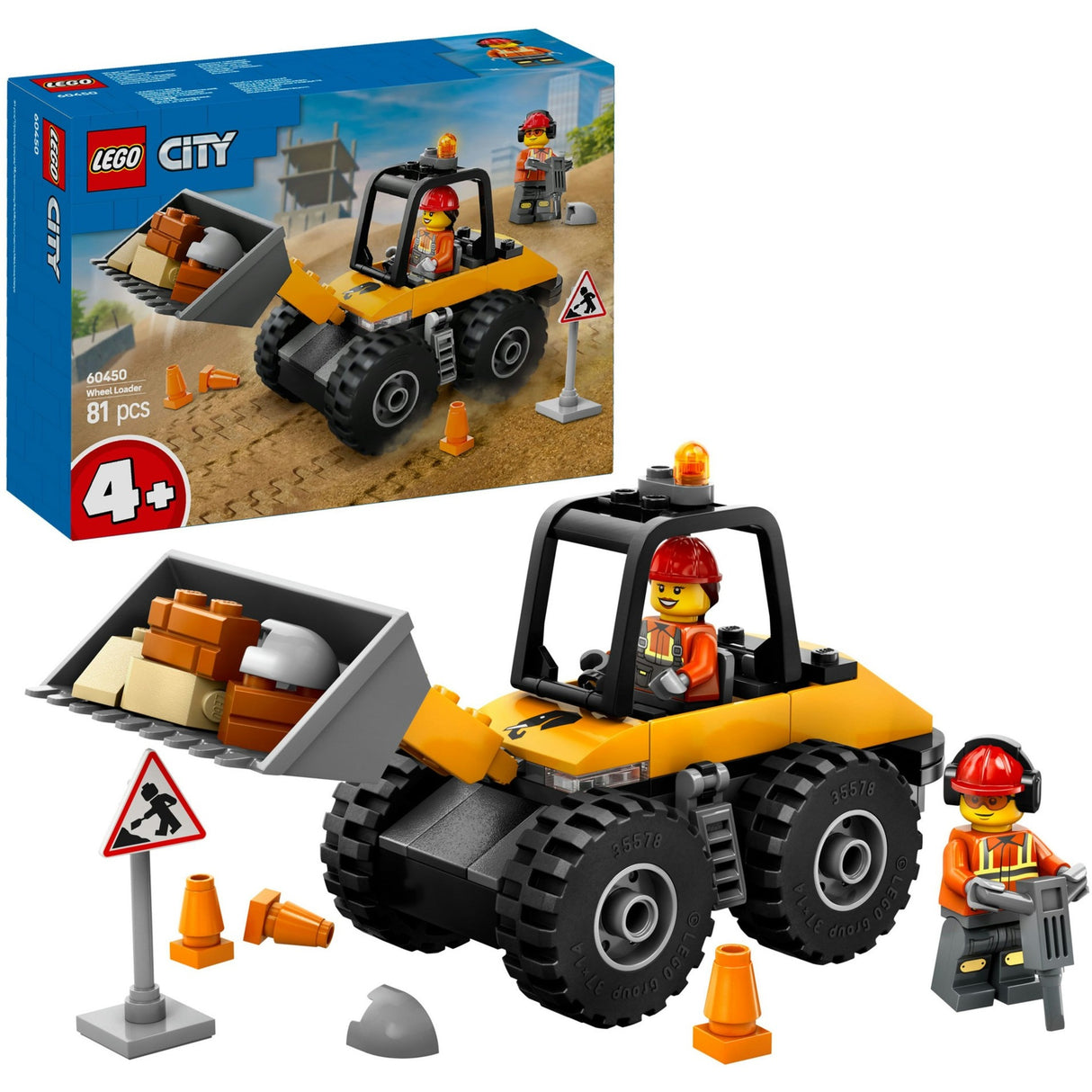 Lego 60450 City tolle Fahrzeuge gelber Radlader | 2 Stk