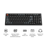 Keychron v5 ultra 8k wireless custom mechanical keyboard (zwart, us lay-out (qwerty), silk pom brown, 96%, rgb, hot swap, 2.4 ghz | bluetooth 5.3 | usb-c)