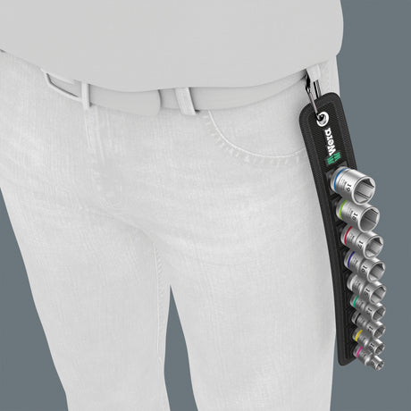 Wera Belt B 4 Zyklop Steckschlüsselsatz Steckschlüssel (schwarz silber, 9-teilig, mit 3 8 -Antrieb)
