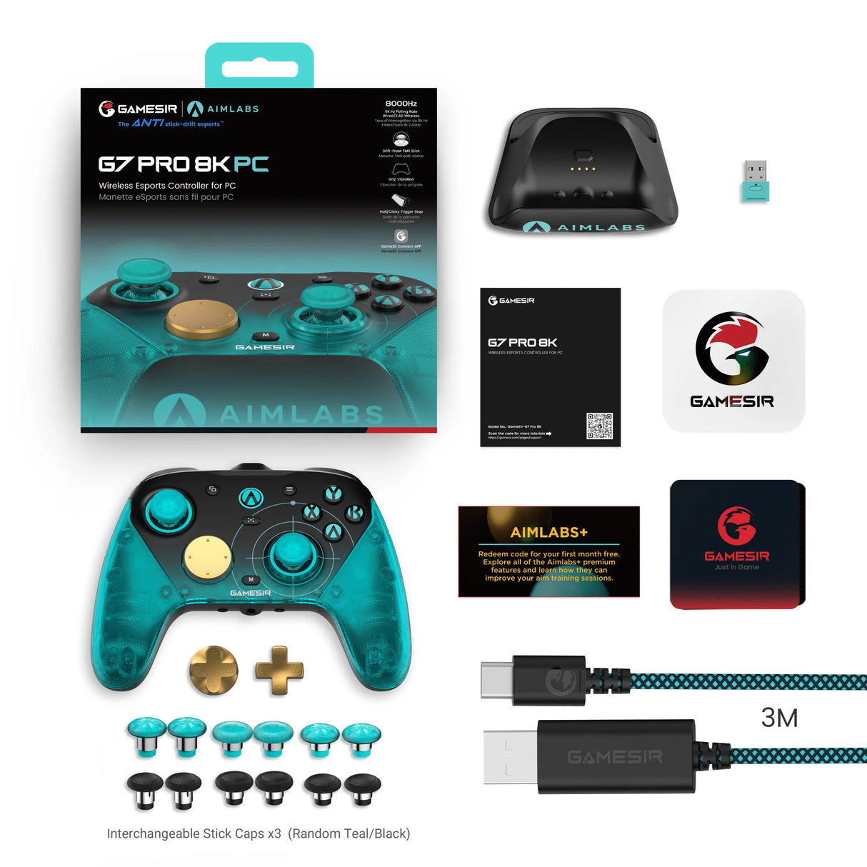 Gamesir G7 Pro 8K PC – Aimlabs Edition Gamepad (Cyan Schwarz)