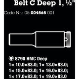 Wera Belt C Deep 1 Steckschlüsselsatz, 1 2 Steckschlüssel (schwarz, 6-teilig)