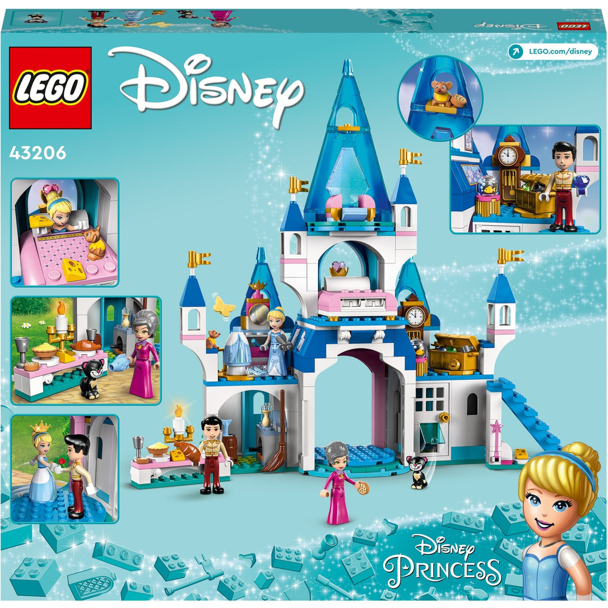 Lego Lego Prinzessin 43206 Das Schloss von Aschenputtel und der Prinz