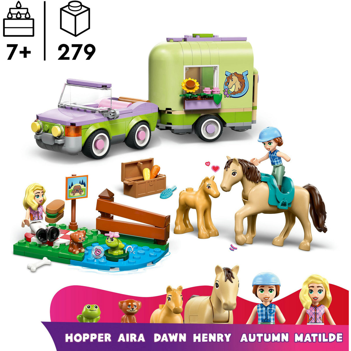 Lego Friends 42695 Anhänger mit Pferd und Fohlen