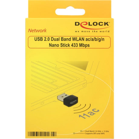 Delock USB 2.0 Dual Band WLAN Nano Stick WLAN Adapter (schwarz)