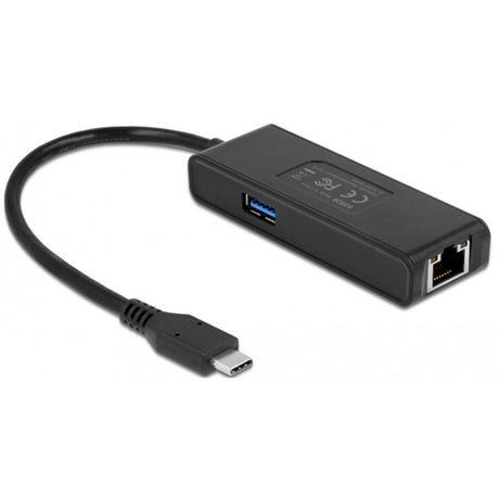 Delock USB-C Adapter auf 2,5 Gigabit LAN mit USB-A Buchse (schwarz)