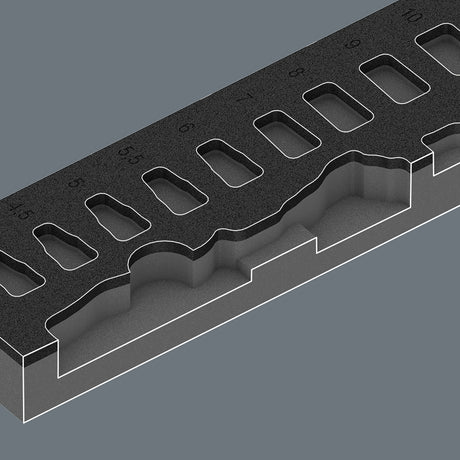 Wera Moosgummi-Einlage 8000 A Zyklop Set 1 Werkzeugset (schwarzgrau, Ratschen- und Steckschlüsselsatz, in Moosgummi-Einlage für Werkstattwagen)