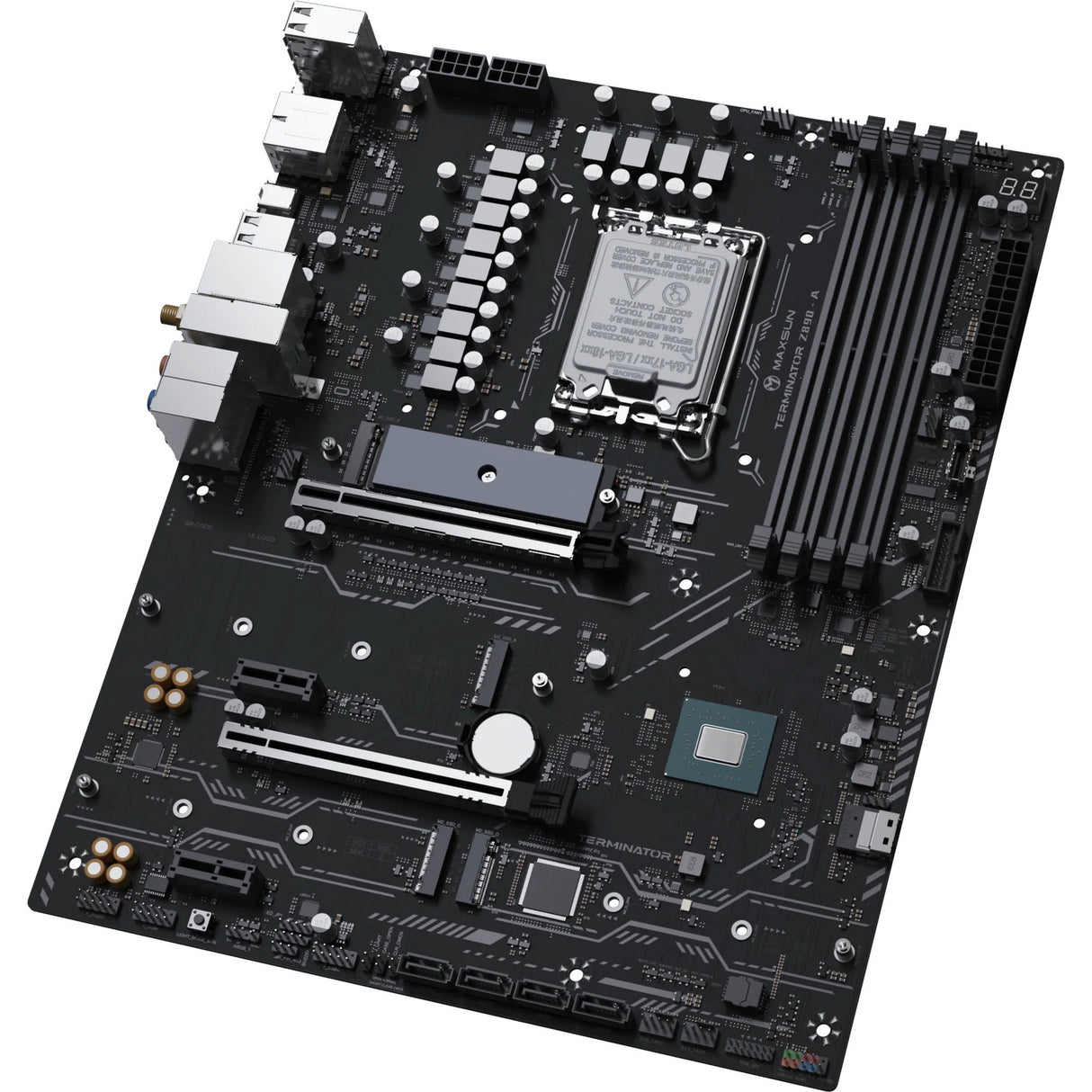 Maxsun ms-terminator z890-a wifi socket 1851 moederbord (zwart, raid, 2.5 gb-lan, wlan, bt, sound, atx)