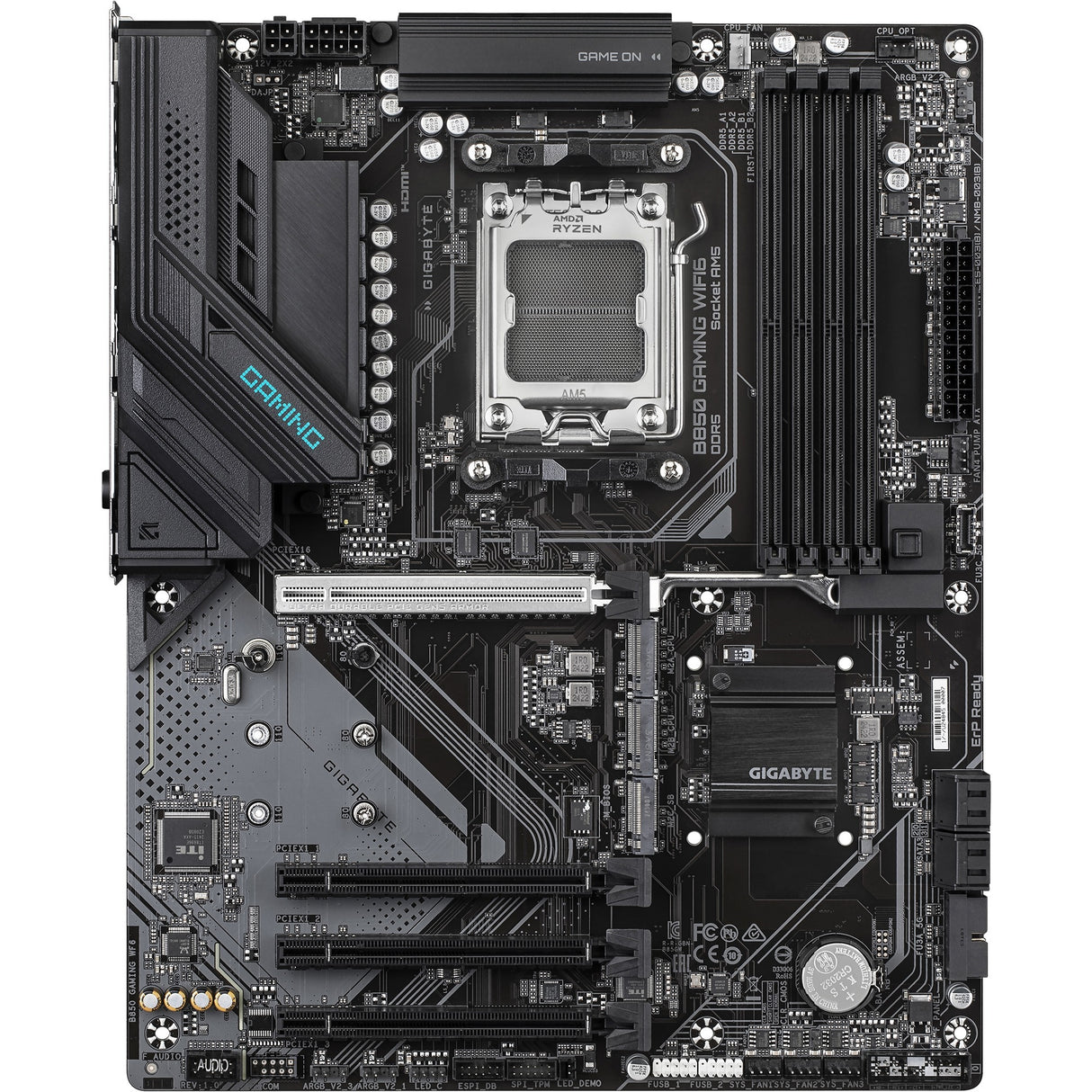 Gigabyte B850 Gaming WiFi6 Sockel AM5 Motherboard (Schwarz, RAID, GB-LAN, WiFi 6, BT, Sound, ATX)