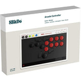 8bitdo arcade controller (grijs rood, 2.4 ghz bluetooth usb, nintendo switch 1 + 2, pc)