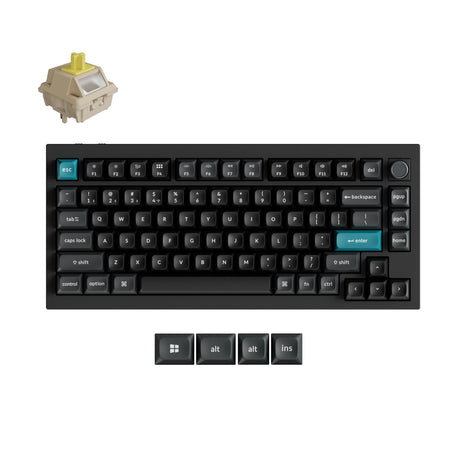Keychron Q1 Ultra-M4 8K kabellose, benutzerdefinierte mechanische Tastatur (schwarz, US-Layout (QWERTY), Seidenpom-Banane, 75 %, RGB, Hot-Swap, 8 K, 2,4 GHz | Bluetooth 5.2 | USB-C)