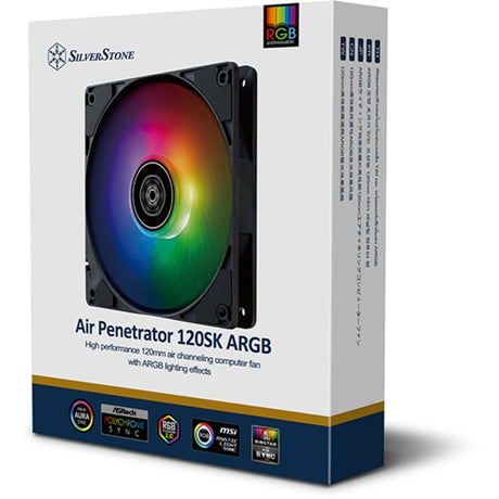 Silverstone Air Penetrator 120SK ArGB Gehäuselüfter (schwarz, 120 x 120 x 25 mm, PWM)