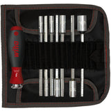 Wiha Schraubendreher mit Wechselklingen-Set System 6 (schwarz rot, 9-teilig, inkl. Rolltasche)