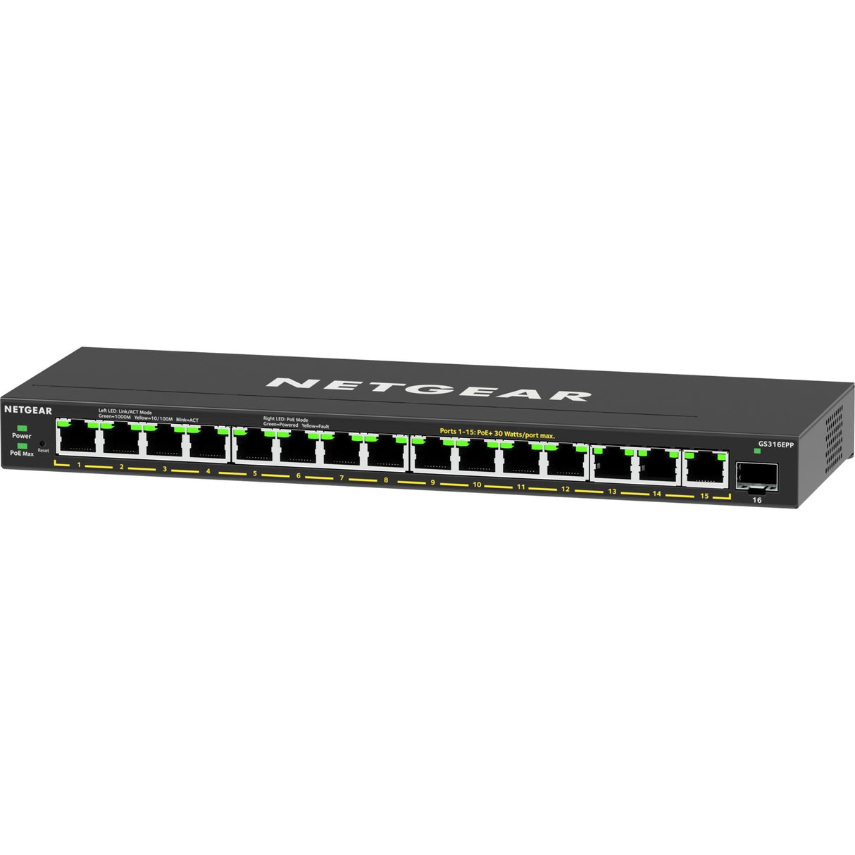 Netgear gs316epp Switch (schwarz)