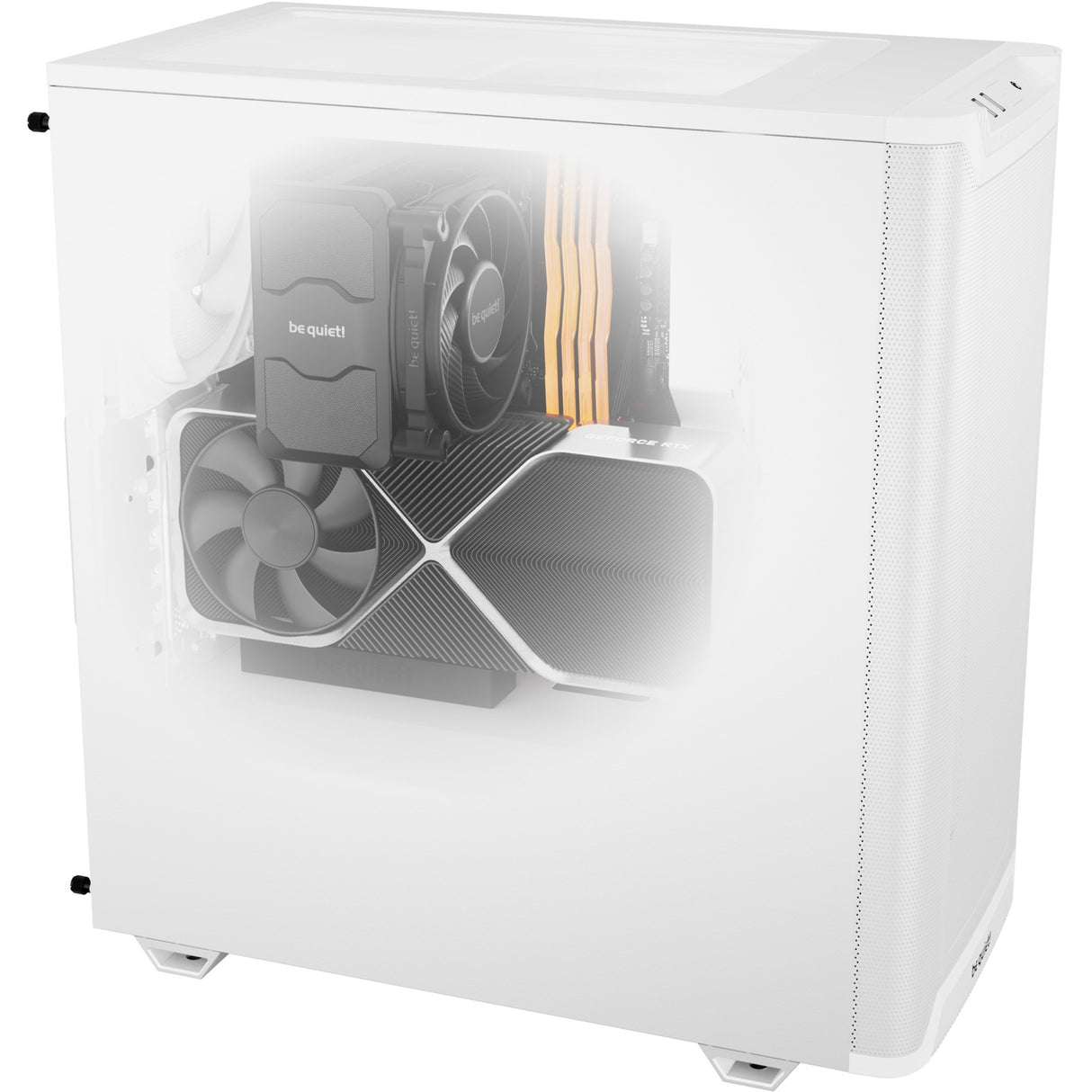 Ruhig sein! Pure Base 501 Airflow Midi-Tower-Gehäuse (weiß | 2x USB-A | 1x USB-C)