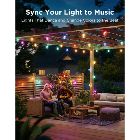 Govee Outdoor-Lichterkette mit klaren Glühbirnen, intelligente Außenbeleuchtung, RGBWW Matter