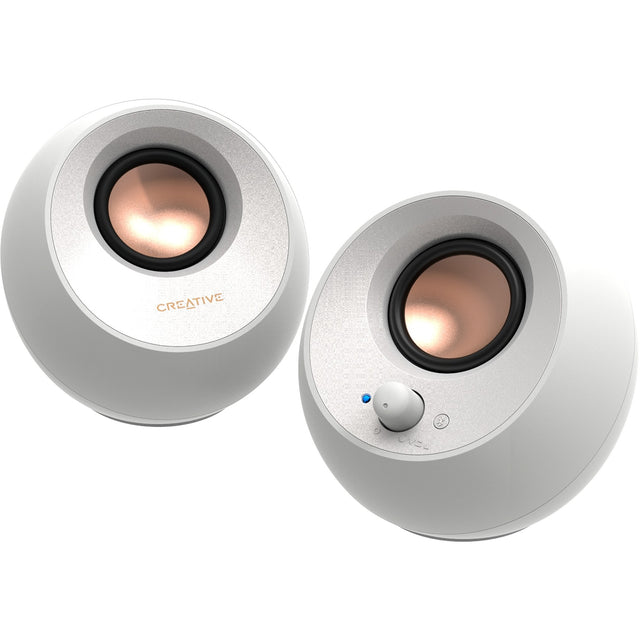 Creative Pebble V3 PC-Lautsprecher (weiß, Bluetooth, USB-C, Aux)