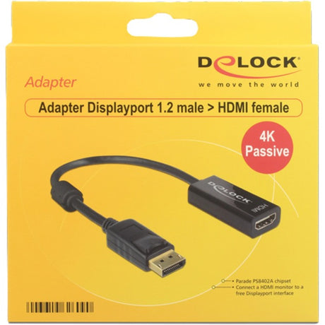 Delock Displayport 1.2 > HDMI-Adapter (schwarz, 0,2 Meter, 4k)