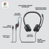 Headset logitec h390 usb schwarz