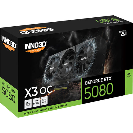 Inno3d n50803-16d7x-17603930 Geforce RTX 5080 x3 OC, ATX, 16 GB, GDDR7, 256-Bit, 960 GB s, PCIe5, 360 W