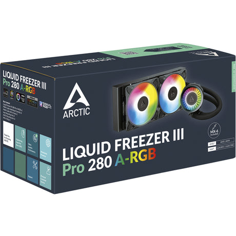 Arctic Liquid Freezer III Pro 280 A-RGB Wasserkühlung (Schwarz, 4-Pin-PWM-Lüfteranschluss)