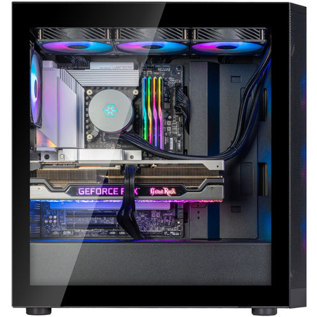 Silverstone Fara 514x Midi Tower Gehäuse (schwarz | 2x USB-A | 1x USB-C | RGB | gehärtetes Glas)