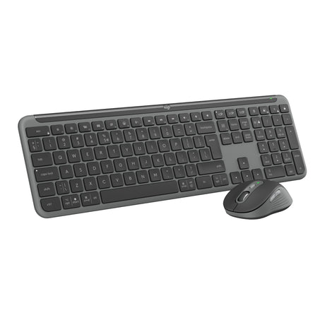 Logitech MK950 Signature Slim Wireless-Desktop-Set (Graphit, US-internationales Layout (QWERTY), 400–4000 dpi)