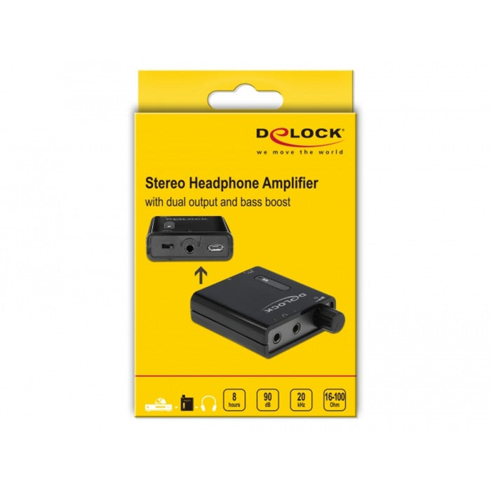 Delock tragbarer Stereo-Kopfhörerverstärker (schwarz)