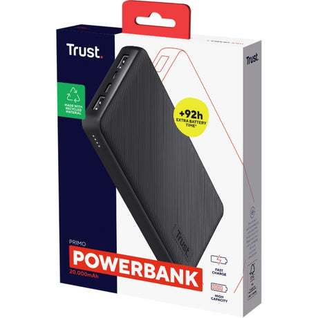 Trust Primo 20.000 mAh Öko-Powerbank (schwarz)
