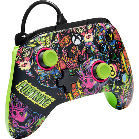 Powera Advantage Controller mit Kabel für die Xbox Series x|s – Fortnite: Glow (neongrün, Xbox Series x|s, Xbox One, PC)